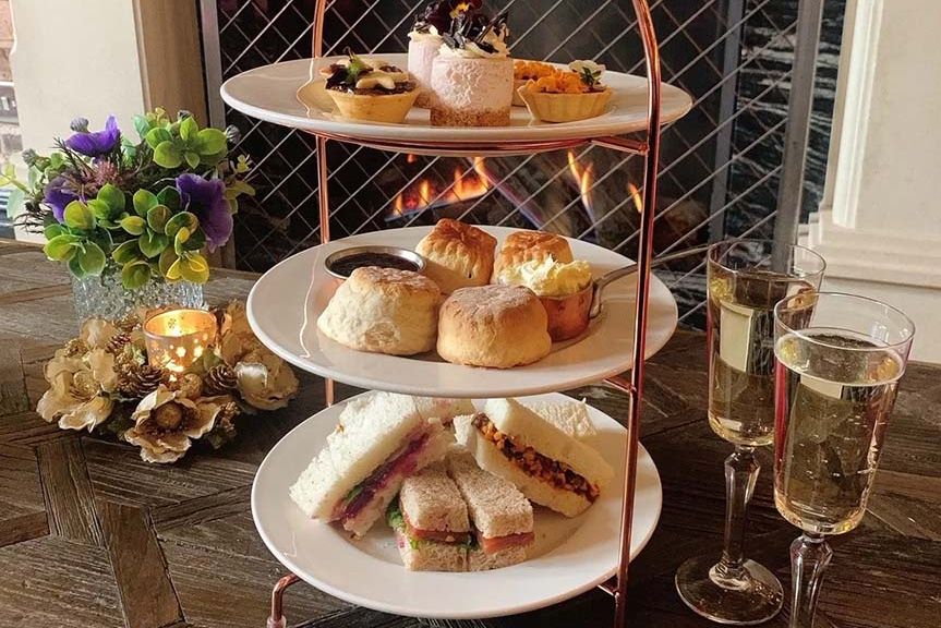 Afternoon Tea Menu with cookies and drinks at black Ivy