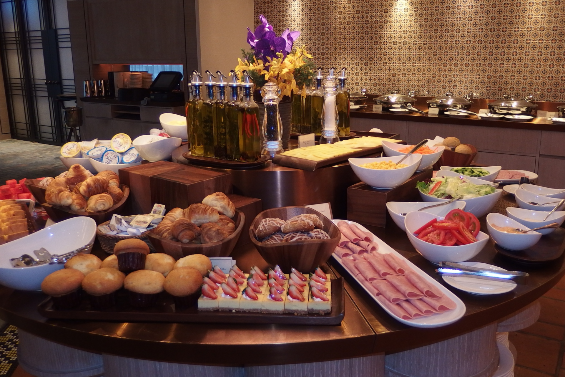 Hotel breakfast serving meals