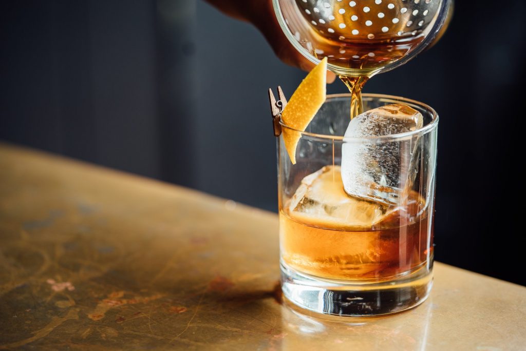 beer and whiskey drinks in an Edinburgh pub
